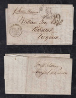 Great Britain 1850 Cover LIVERPOOL To RICHMOND USA BRITISH PACKET BOSTON 19C Tax - ...-1840 Prephilately