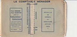 CONCOURS LEPINE 1925 , Le Comptable Ménager , Calculateur Instantané , Donne Le Prix à Payer Pour Les Ventes Au Kilo, - Other Plans