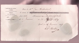 1839  DIRECTION DES POSTES A GAND  BETALING ABONNEMENT  16 JANVIER 1839   2 SCANS - 1800 – 1899