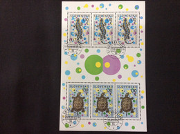 Bloc De 3X2 Timbres Salamandre Tortue Oblitéré  YT 540/541 (tir. 25000 Feuillets!) Used Mi 621/622 Turtle - Used Stamps