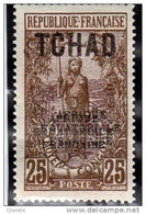 Tchad Année 1924(timbre De 1922 Surchargés)N°26a** Double SurchargeII.(signé) - Autres & Non Classés