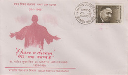 Enveloppe  FDC  1er  Jour   INDE    MARTIN   LUTHER  KING    1969 - Martin Luther King