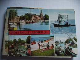Nederland Holland Pays Bas Lemmer Met Boten En Strandgasten - Lemmer
