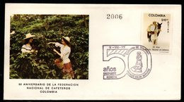 COLOMBIA- KOLUMBIEN - 1977.FDC/SPD. COFFEE - NATIONAL FEDERATION OF COFFEE GROWERS - Colombia