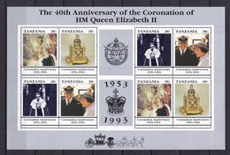 Tanzania 1993 40th Anniversary Coronation Queen Elizabeth II MNH** - Familles Royales