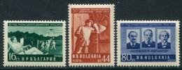 BULGARIA 1954 Trades Unions Anniversary MNH / ** .  Michel 932-34 - Nuevos