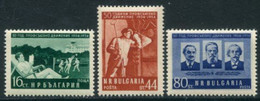 BULGARIA 1954 Trades Unions Anniversary MNH / ** .  Michel 932-34 - Ungebraucht