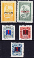 Macau 1951-1952 Poreado Postage Due Stamps MNH ** And MNG (*) As Issued - Segnatasse