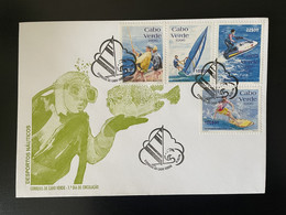 Cape Verde Cabo Verde 1996 Mi. 716 - 719 FDC Desportos Nauticos Wassersport Sports Nautiques Surf Surfing Sailing - Cap Vert