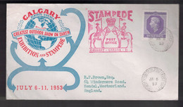 CANADA Scott # 330 On Calgary Stampede Cover - Event Post Office Cancels - Commemorative Covers