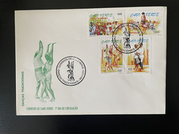 Cape Verde Cabo Verde 1999 Mi. 765 - 768 FDC Danças Tradicionais Dancing Tanz Danse - Islas De Cabo Verde