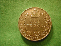 GB 6 Pence 1891 VF - H. 6 Pence