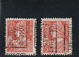 Mercurius 336 - Preo 6046 A/B BRUXELLES 1936 BRUSSEL - Roller Precancels 1930-..