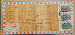 O) 1997 EGYPT, PHARAON DYNASTIA XVIII THUTMOSE III, TO FINLAND - Lettres & Documents