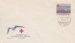 Enveloppe   FDC   1er  Jour   TCHECOSLOVAQUIE   4éme  Congrés  CROIX  ROUGE   1964 - FDC