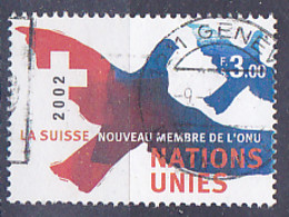 Tp Des Nations-Unies Bureau De Genève Tp De 2002 " La Suisse, Nouveau Membre Des Nations Unies" Tp Obli - Altri & Non Classificati