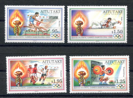 RC 20898 AITUTAKI COTE 15€ N° 506 / 509 SPORT JEUX OLYMPIQUES DE BARCELONE 1992 NEUF ** MNH TB - Aitutaki