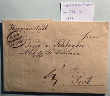 „O:P:A HERMANNSTADT“ 1835 Pre-Stamp Cover(Romania Sibiu Hermannstadt Siebenbürgen Österreich Ungarn Vorphilatelie Brief - ...-1850 Voorfilatelie