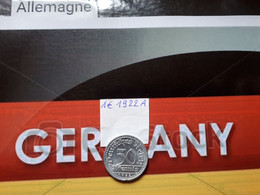 ALLEMAGNE 50 PFENNIG 1922A - 50 Rentenpfennig & 50 Reichspfennig