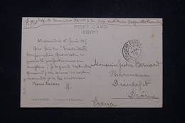 ALEXANDRIE - Oblitération Corr. D'Armées Alexandrie Sur Cp En Fm Pour La France En 1915 - L 94905 - Lettres & Documents