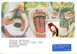 GIBRALTAR. N°1005 De 2002 Sur Enveloppe Ayant Circulé. Europa/Clown. - Cirque