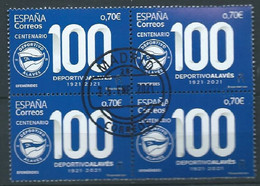 ESPAGNE SPANIEN SPAIN ESPAÑA 2021 CENT FOOTBALL DEPORTIVO ALAVÉS BLOCK 4V USED ED 5454 MI 5498 YT 5208 SC 4489 SG 5454 - Used Stamps