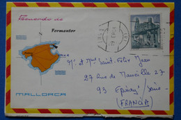 P24 ESPAGNE BELLE LETTRE 1958 INCA MALLORCA POUR EPINAY FRANCE + DEPLIANT PHOTO+ AFFRANCHISSEMENT PLAISANT - Covers & Documents