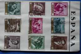 P24 ESPAGNE LOT DE TIMBRES OBL 1960  SUR PRESENTOIR+ AFFRANCHISSEMENT PLAISANT - Gebruikt