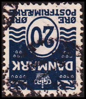1912. Numeral. 20 Øre Dark Blue With Inverted Watermark (Michel 65 Abart) - JF417800 - Ungebraucht