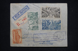 RÉUNION - Enveloppe En Recommandé De St Denis Pour Tananarive En 1947, Affranchissement Recto Et Verso - L 94938 - Briefe U. Dokumente