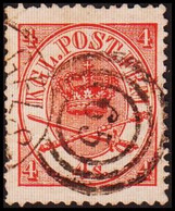 1865. Large Oval Type. 4 Skilling Bright Red. Perf. 13x12½ 65 SLAGELSE Jb.P. (Michel 13Aa) - JF417841 - Usati