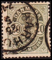 1882. Coat-of Arms. Small Corner Figures. 20 Øre Blue  (Michel 33) - JF417843 - Usati