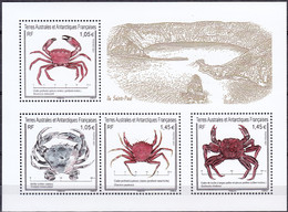 TAAF 2021 Bloc Feuillet Crabes De L'île Saint-Paul Neuf ** - Blocks & Sheetlets
