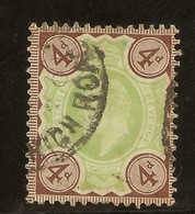 INGLATERRA  IVERT 112 (º)  4 Peniques Brun Y Verde  1902/1910  NL1526 - Neufs