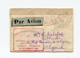 !!! LETTRE PAR AVION POUR L'ALGERIE CACHET FORCES FRANC COMBATTANTES, REUNION MADAGASCAR REOUVERTURE - Brieven En Documenten