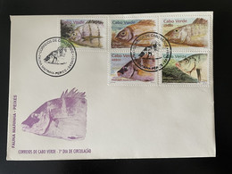 Cape Kap Verde Cabo Verde 2001 Mi. 783 - 787 FDC Peixes Poissons Fishes Fische Faune Marine Fauna - Kaapverdische Eilanden