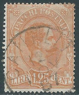 1884-86 REGNO PACCHI POSTALI USATO 1,25 LIRE - RE30-8 - Postal Parcels