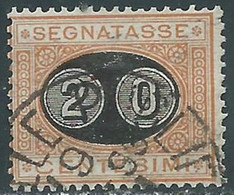 1890-91 REGNO SEGNATASSE USATO SOPRASTAMPATO 20 SU 1 CENT - RE31-2 - Strafport