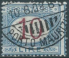 1890-94 REGNO SEGNATASSE USATO 10 LIRE - RE31-2 - Postage Due