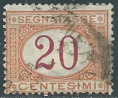 1890-94 REGNO SEGNATASSE USATO 20 CENT - RE31-2 - Portomarken