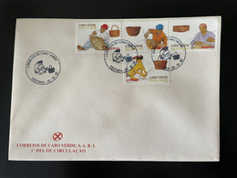 Cape Kap Verde Cabo Verde 2002 Mi. 815 - 818 FDC Cestaria Korbfechterei Artisannat Handicraft - Kap Verde