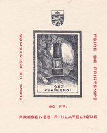 B01-370 E74 BELGIQUE - Bloc Souvenir De La Foire De Printemps De Charleroi En 1957 - Autres & Non Classés