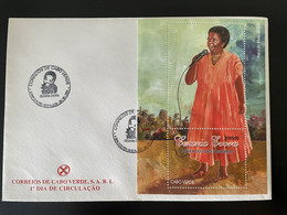 Cape Kap Verde Cabo Verde 2003 Mi. Bl. 36 FDC Cesaria Evora Singer Music Musik Musique - Cap Vert