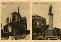 ASSESSE - 2 Vues : L'Eglise Et Le Monument. - Assesse