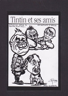 CPM Hergé Tintin Par Jihel Tirage Limité Signé 100 Ex. Numérotés Satirique Le Men Mégret Nice Jacques Médecin - Bandes Dessinées