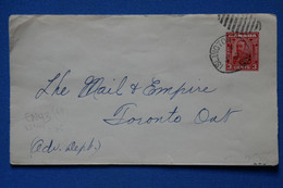 P25 CANADA BELLE LETTRE 1933  ISLINGTON POUR TORONTO + AFFRANCHISSEMENT PLAISANT - Storia Postale