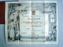 Diplôme Lehrbrief Wien Vienne 1927 Elsa Herbatschek Hugo Lichtenstein Druck V R Aust. - Diploma & School Reports