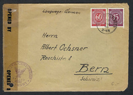 ALLEMAGNE 1946:  LSC De Wasseralfingen Pour Berne, Censure Alliée - Lettres & Documents