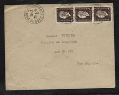 Enveloppe  Oblit  "  BRUYERES EN VOSGES "   2 Fr DULAC  X 3    1947 - Cartas & Documentos