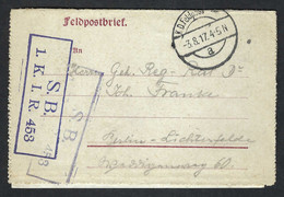 ALLEMAGNE 1917:  CP En FM (Poste De Campagne) Pour Berlin - Feldpost (franchigia Postale)